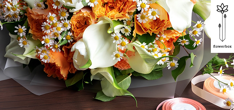 Luxury flower box arrangement by Flowerbox with premium roses